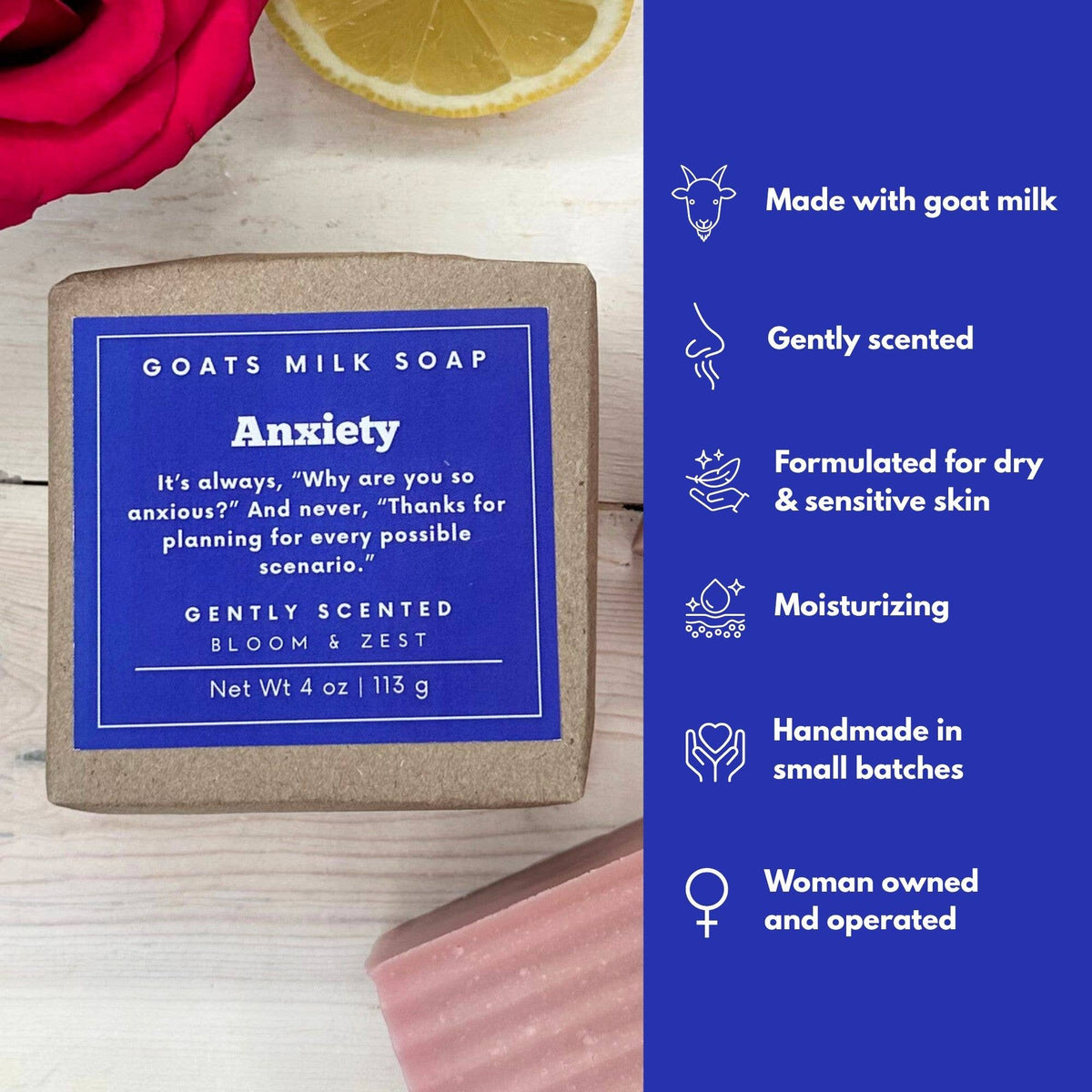 Floral Soap | Mental Health Humor | Goat Milk Soap 4 oz