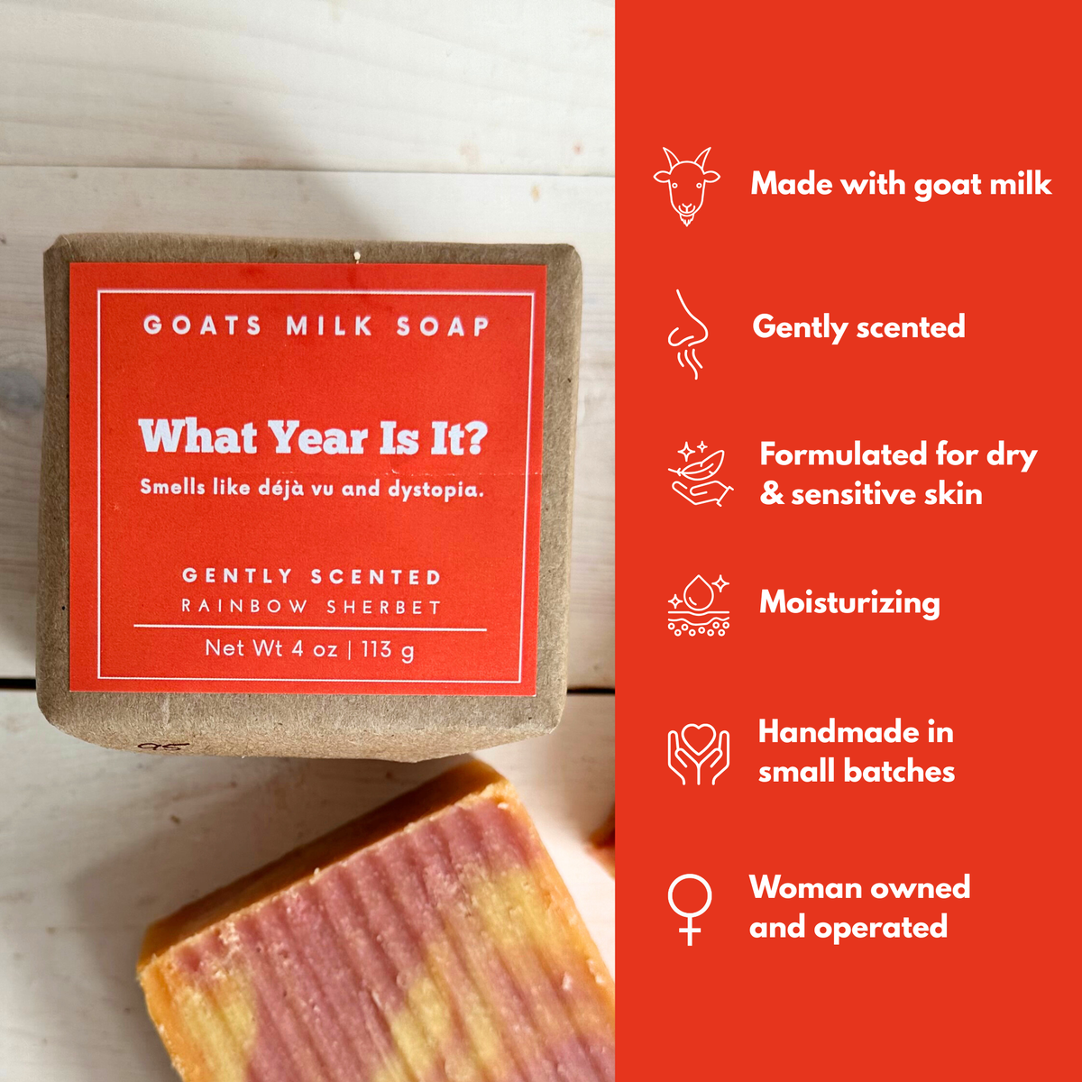 Rainbow Sherbet Soap | Political Humor | 4 oz Goat Milk Soap