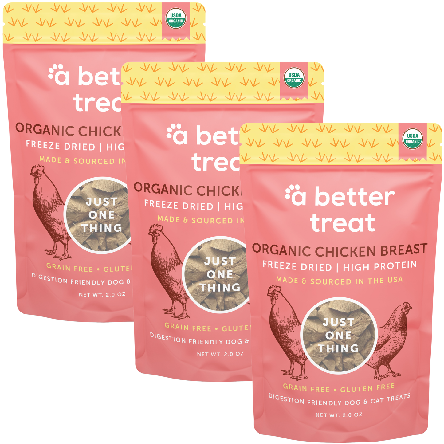 Organic Freeze Dried Chicken Breast Dog and Cat Treats