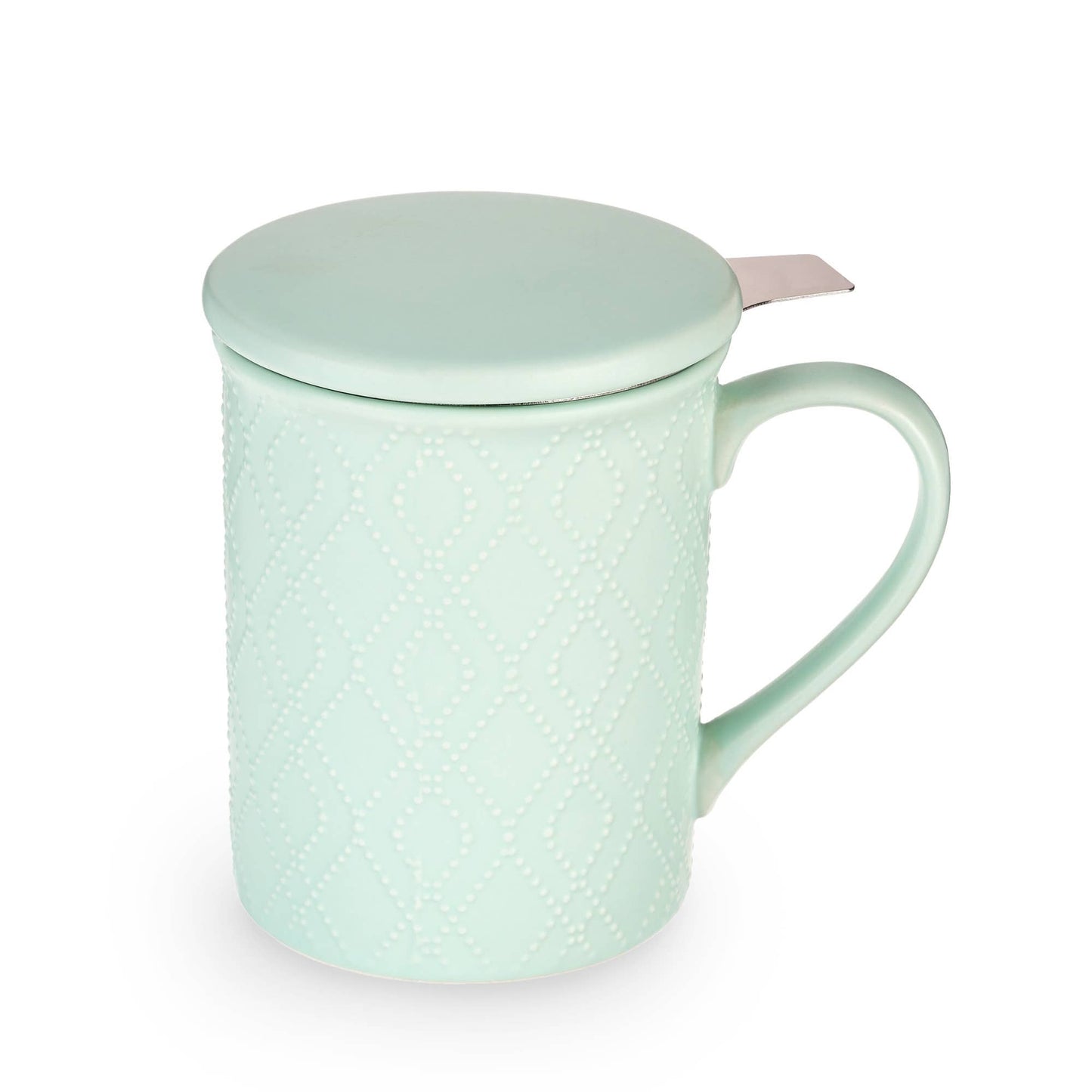 Annette™ 3D Ceramic Mug with Tea Infuser in Souk Mint - Fresh Start Candles