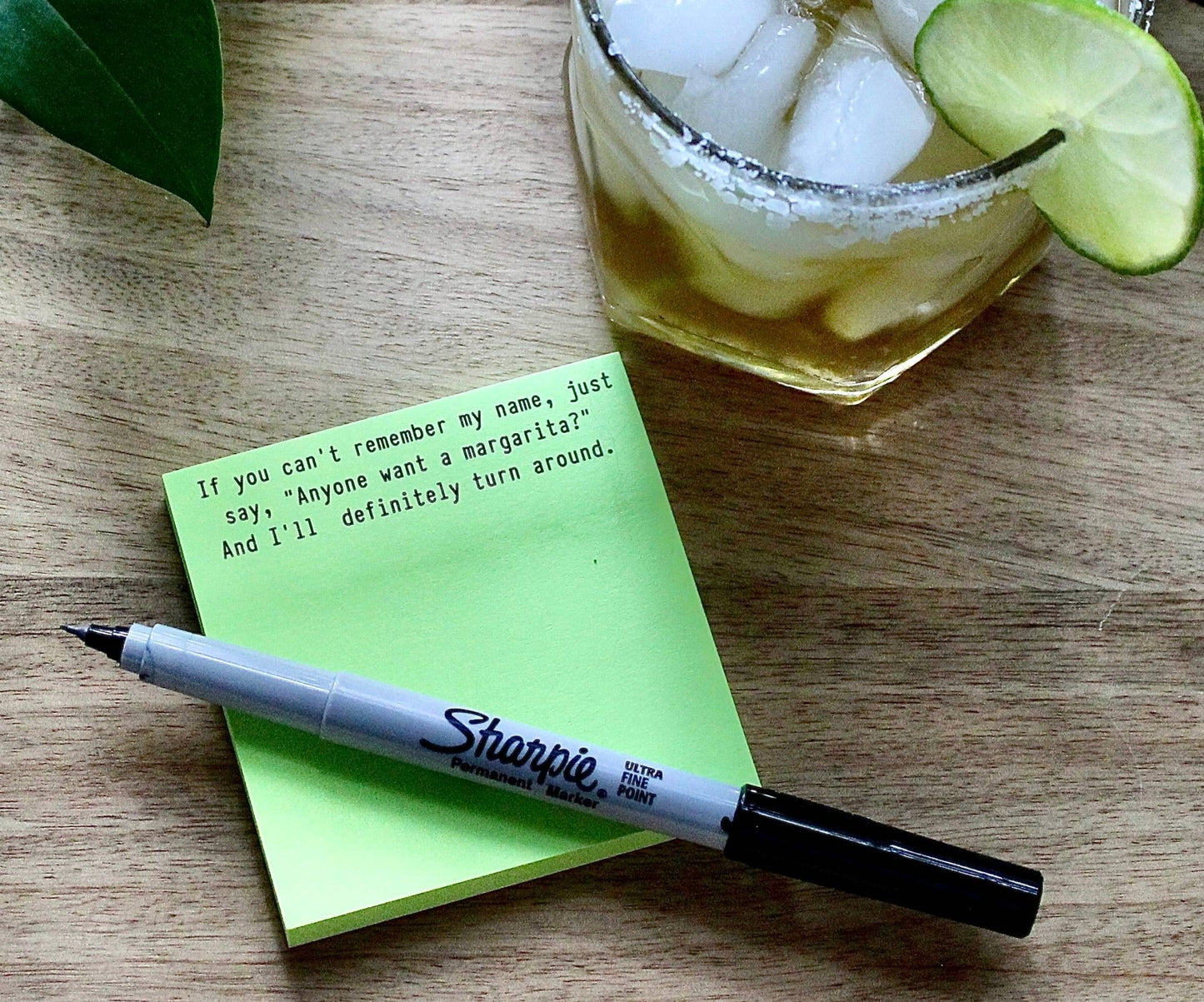 Anyone want a margarita | funny sticky notes with sayings - Fresh Start Candles