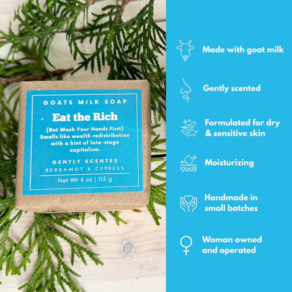 Bergamot Cypress Soap | Funny Soap | 4 oz Goat Milk Soap