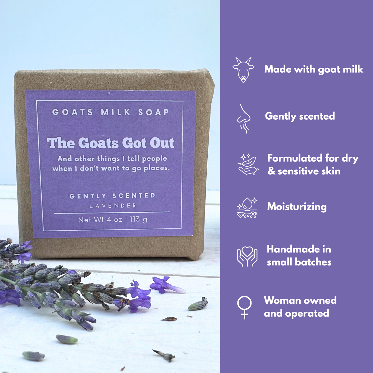 Lavender Soap | Funny Soap | 4 oz Goat Milk Soap | Bar Soap