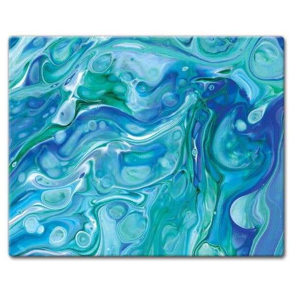 Ocean Vibe 15" x 12" Tempered Glass Cutting Board