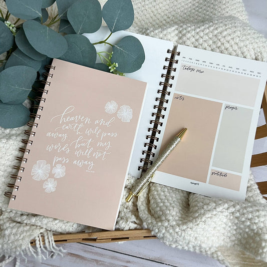 Bible study notebook | Bible journal | Christian notebook: Pink - Fresh Start Candles