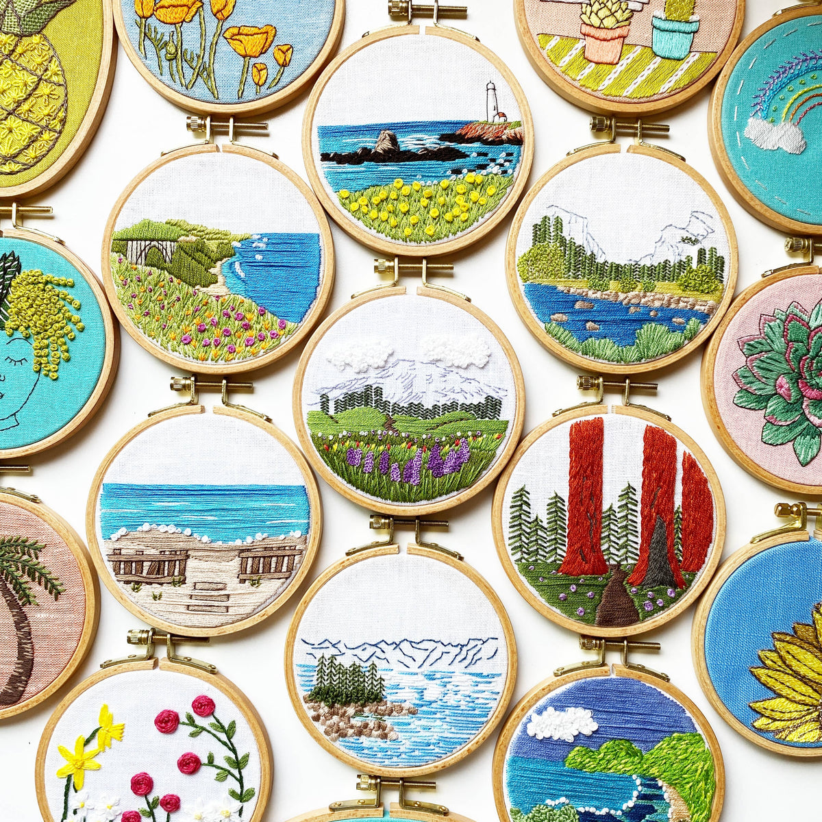 Lighthouse By the Bay Modern Hand Embroidery Kit