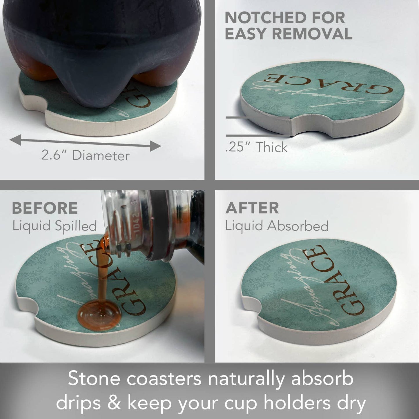Car Coaster Amazing Grace Bulk Stone Car - Fresh Start Candles