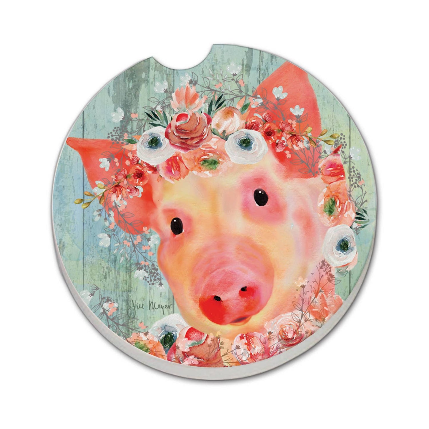 Car Coaster Crowned Piggy Absorbent Stone 1pk - Fresh Start Candles