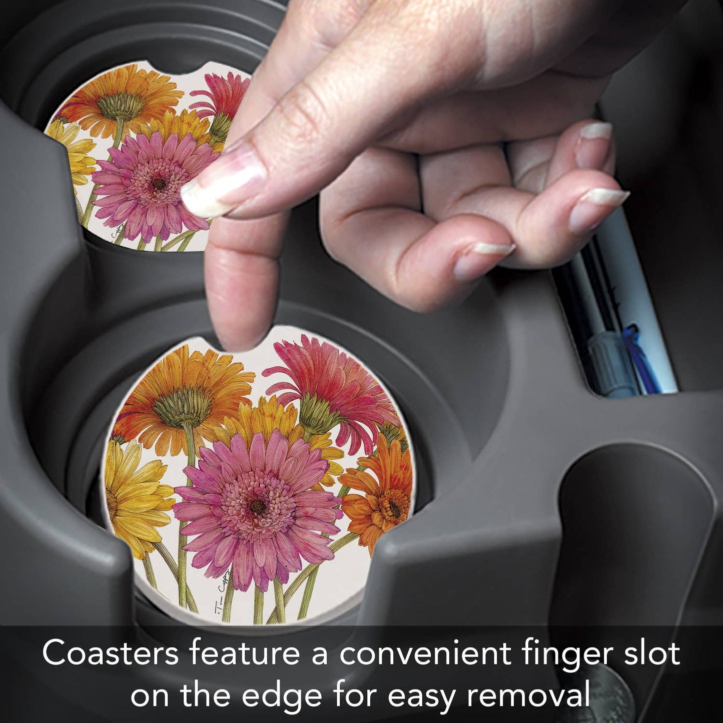 Car Coaster Gerber Daisies Bulk Absorbent Stone - Fresh Start Candles