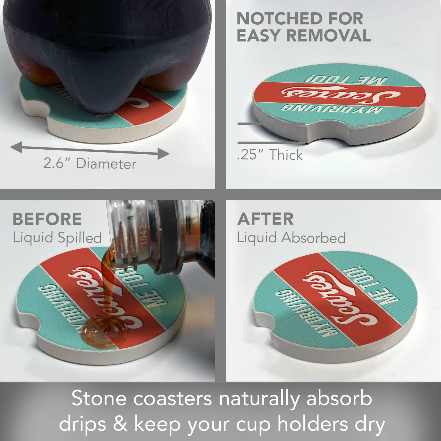 Car Coaster My Driving Scares Me Too Bulk Stone - Fresh Start Candles