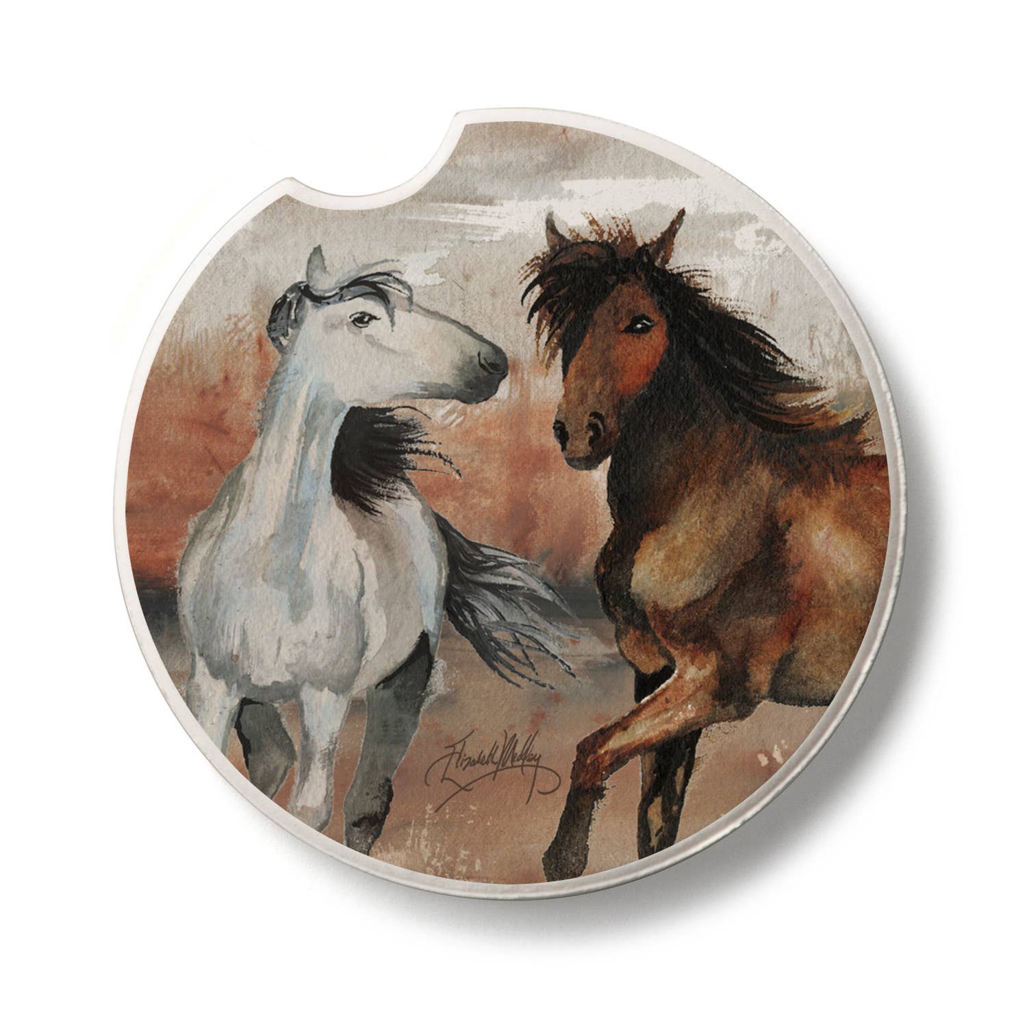 Car Coaster Southwest Horses Stone - Fresh Start Candles