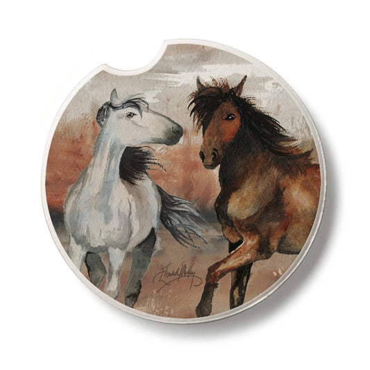 Car Coaster Southwest Horses Stone - Fresh Start Candles