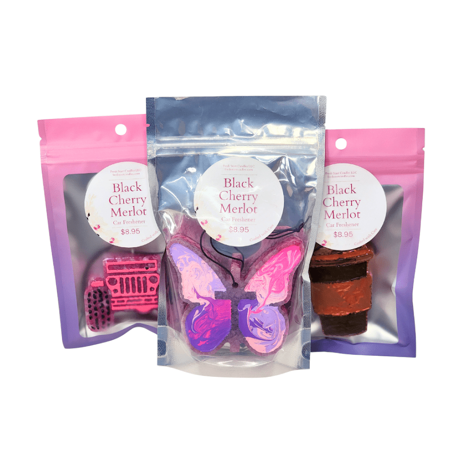 Car Freshener Blk Cherry Merlot - Fresh Start Candles