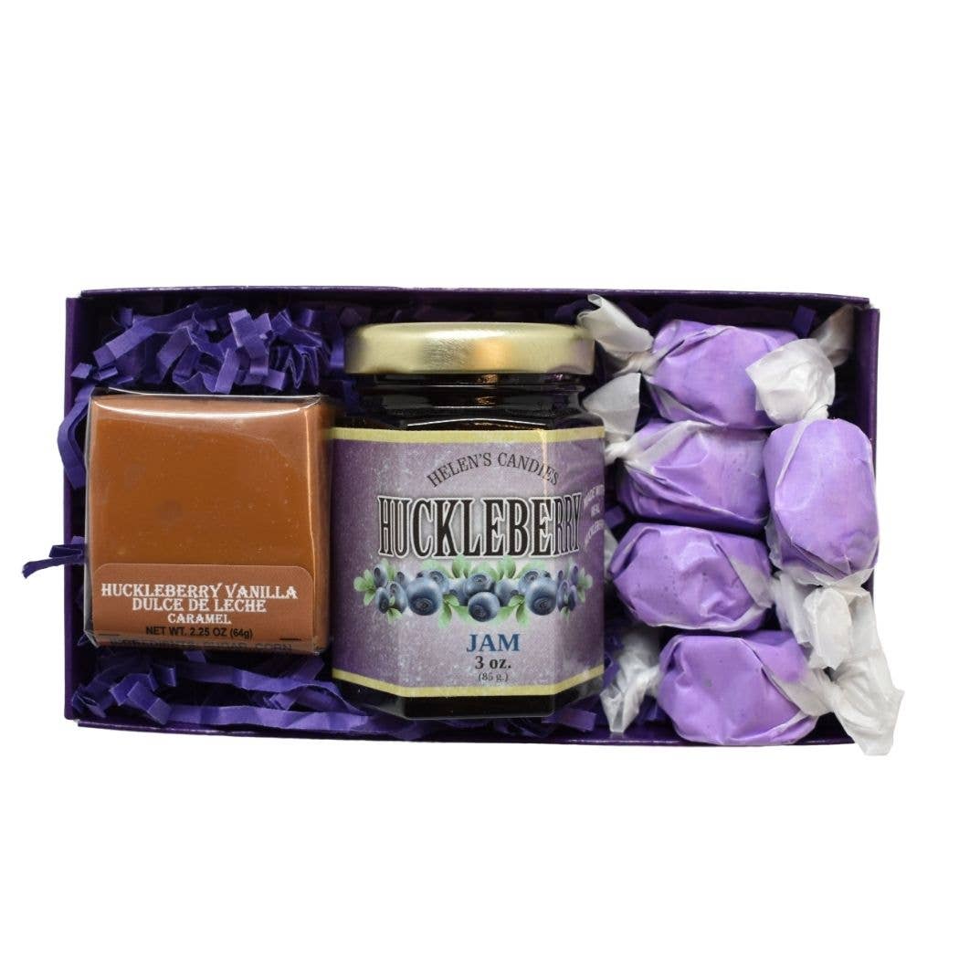 3oz Huckleberry Jam, Taffy and Caramel Gift Pack