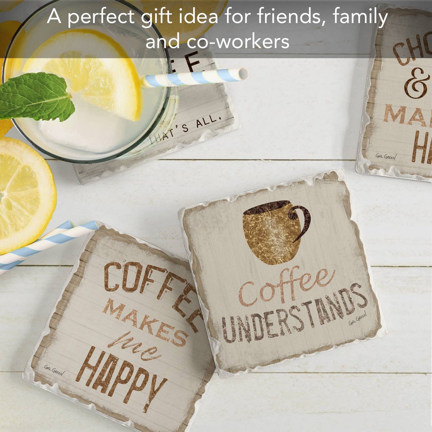 Coaster Chocolate & Coffee Assorted 4 Set - Fresh Start Candles
