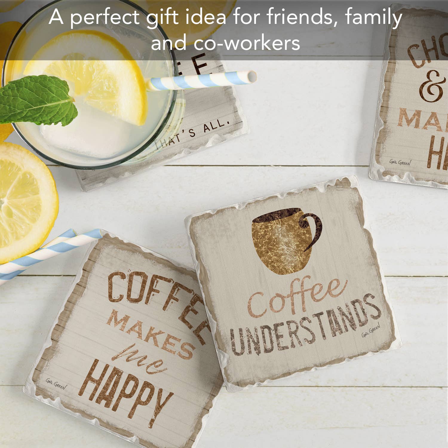 Coaster Chocolate & Coffee Assorted 4 Set - Fresh Start Candles