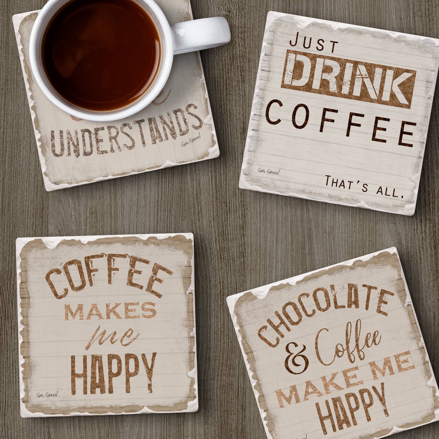 Coaster Chocolate & Coffee Assorted 4 Set - Fresh Start Candles