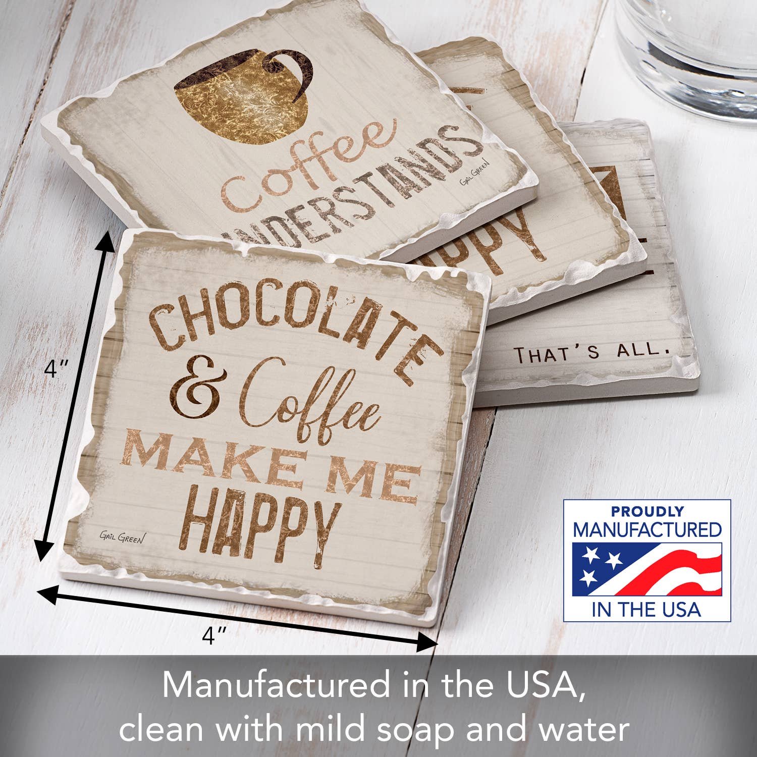 Coaster Chocolate & Coffee Assorted 4 Set - Fresh Start Candles