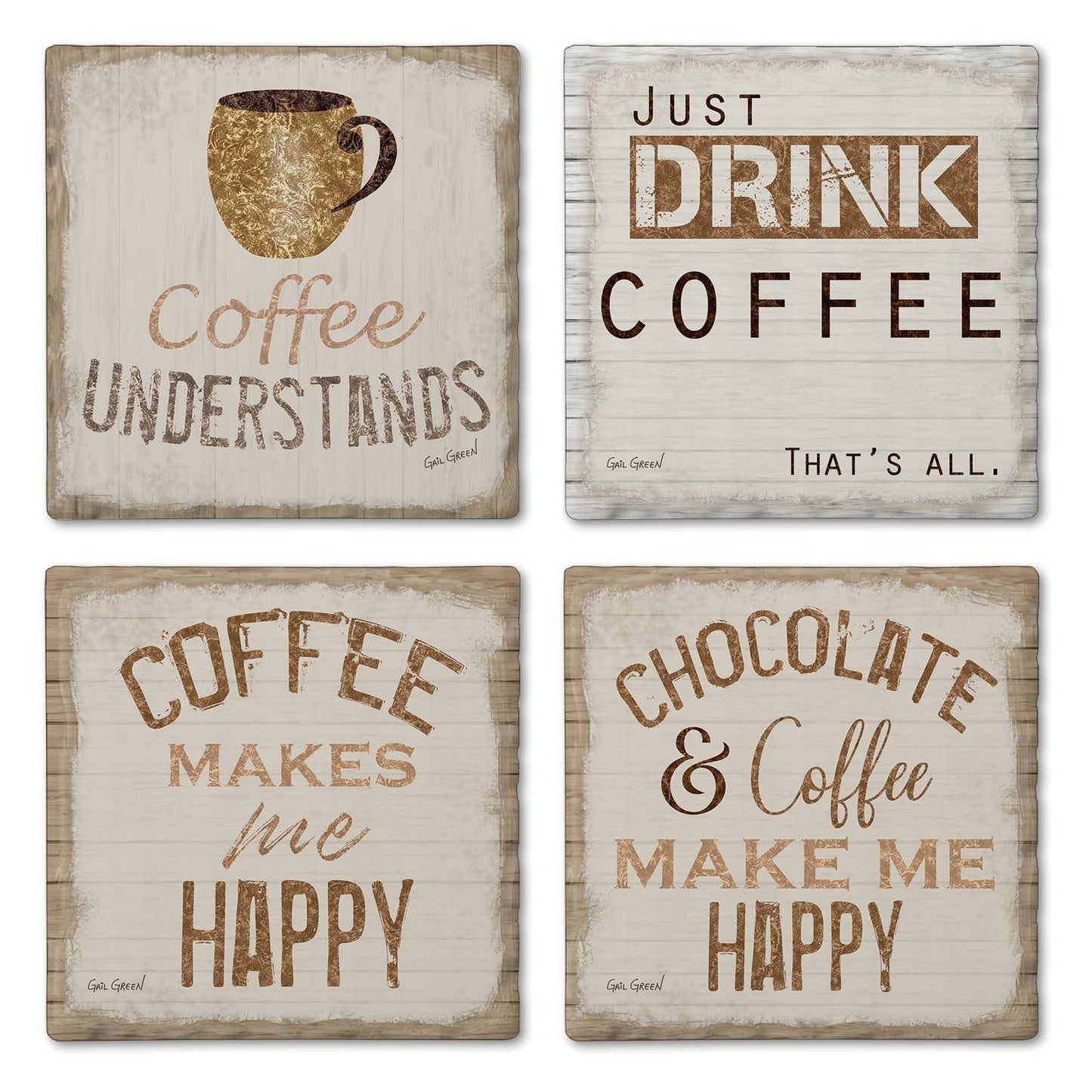 Coaster Chocolate & Coffee Assorted 4 Set - Fresh Start Candles
