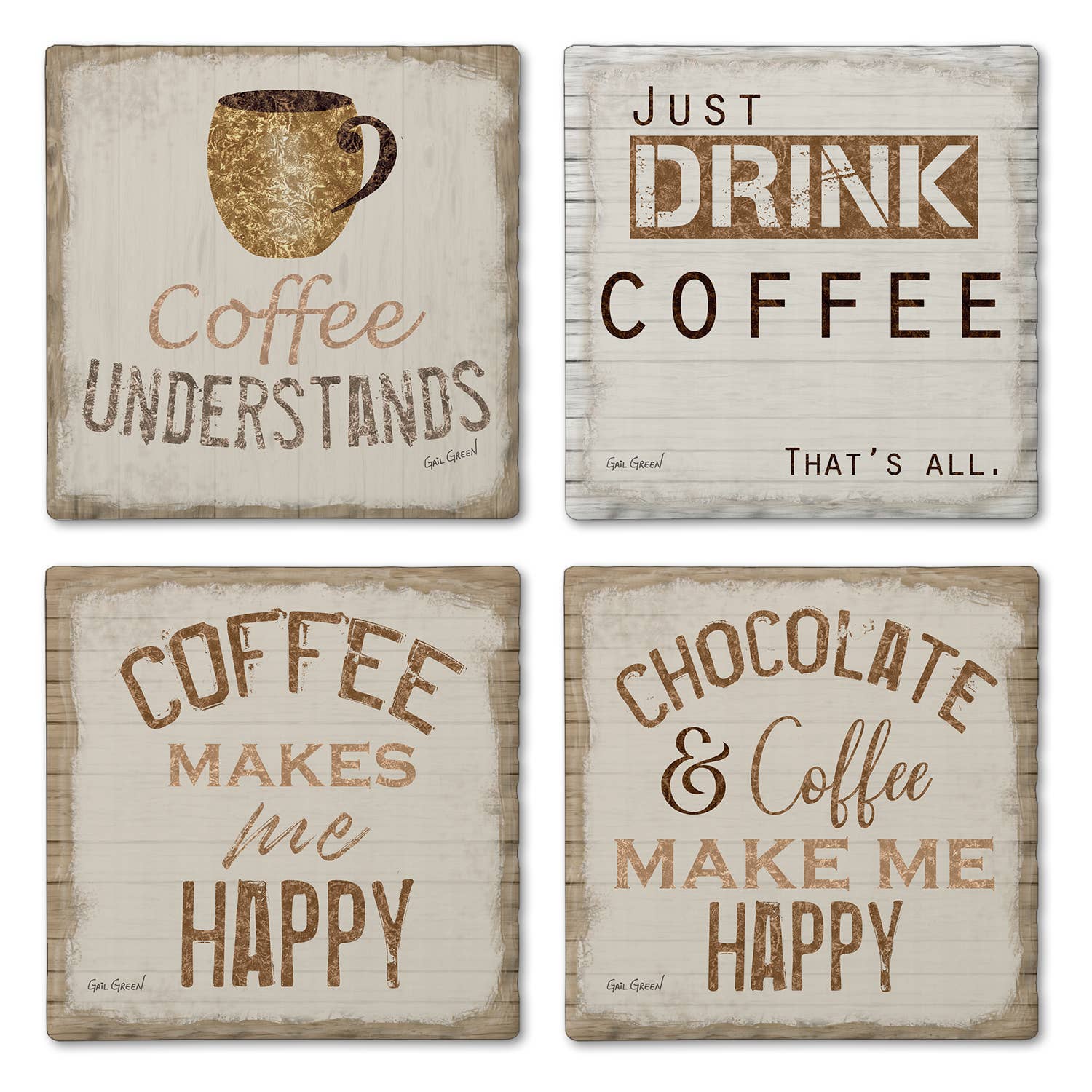 Coaster Chocolate & Coffee Assorted 4 Set - Fresh Start Candles