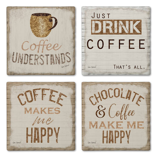 Coaster Chocolate & Coffee Assorted 4 Set - Fresh Start Candles