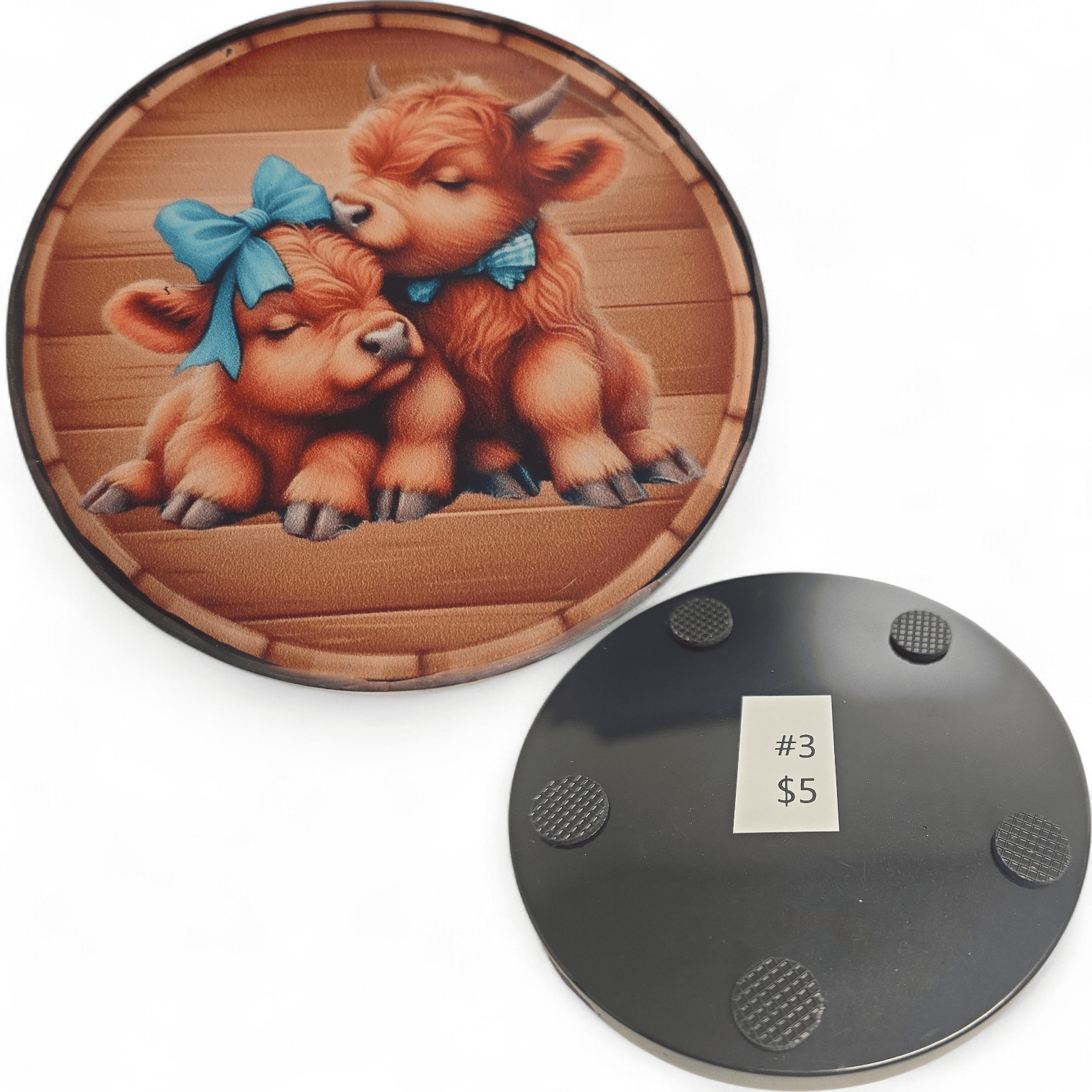Coasters - Cows - Handmade - Fresh Start Candles