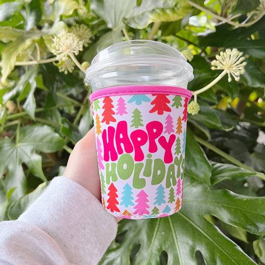 Coffee Cup Cover - Happy Holidays: Large / 24oz - Fresh Start Candles