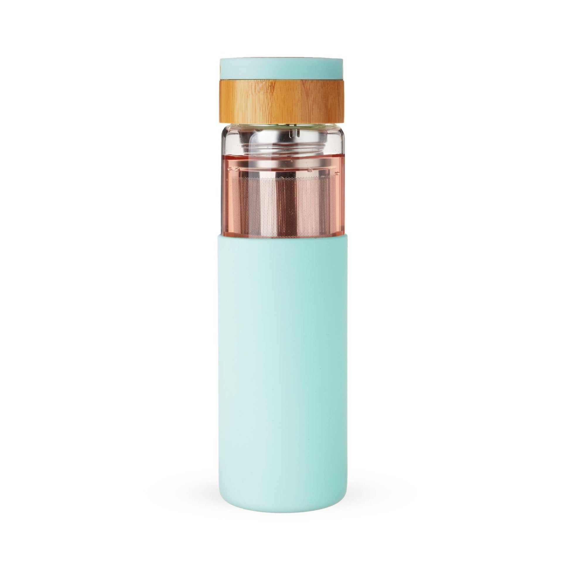 Dana™ Glass Travel Mug Infuser and Silicone Sleeve Turquoise - Fresh Start Candles