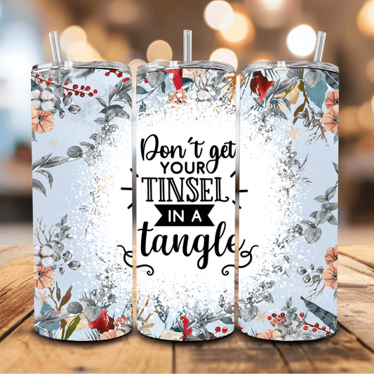 Don't get your Tinsel In A tangle Christmas Tumbler - Fresh Start Candles