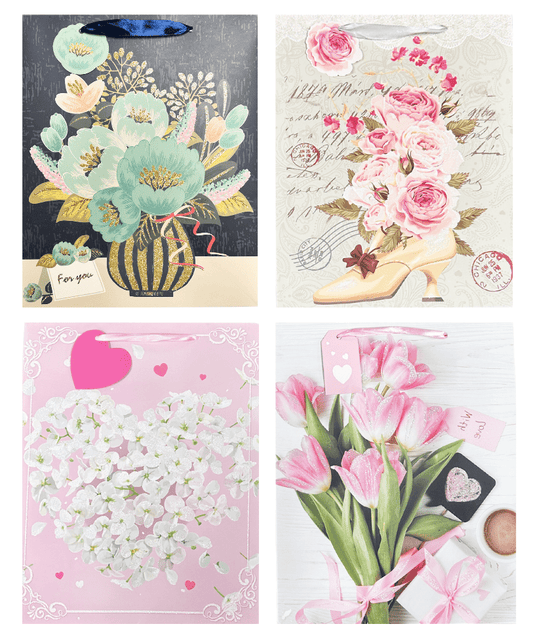 Everyday - Florals for Women Gift Bag , glitter accents - Fresh Start Candles