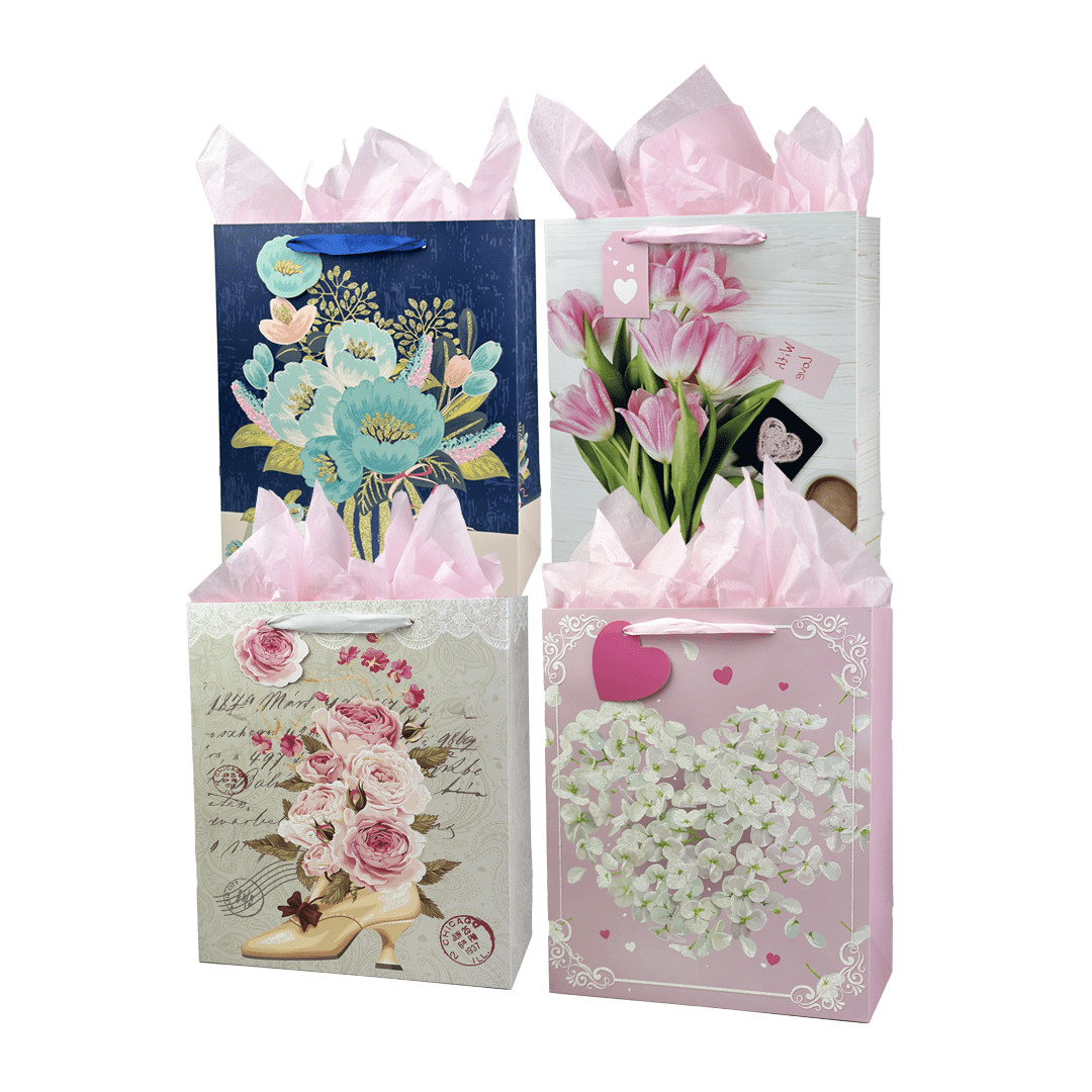 Everyday - Florals for Women Gift Bag , glitter accents - Fresh Start Candles