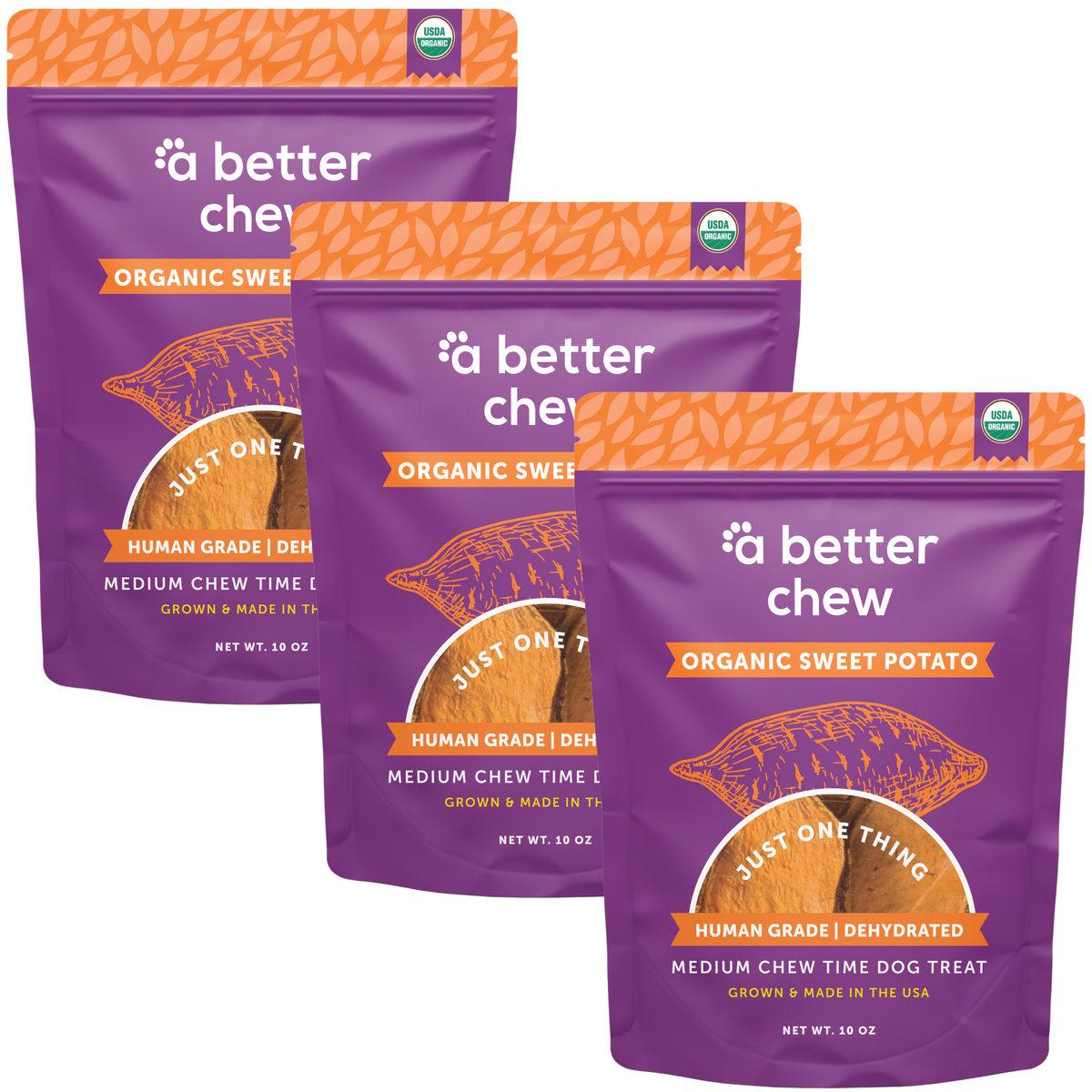 Organic Sweet Potato Chews- Natural Alternative to Rawhides