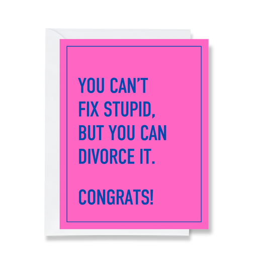 Can't Fix Stupid Divorce Greeting Card