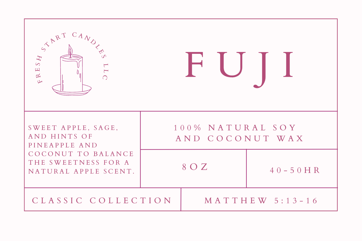 Fuji 8oz - Fresh Start Candles