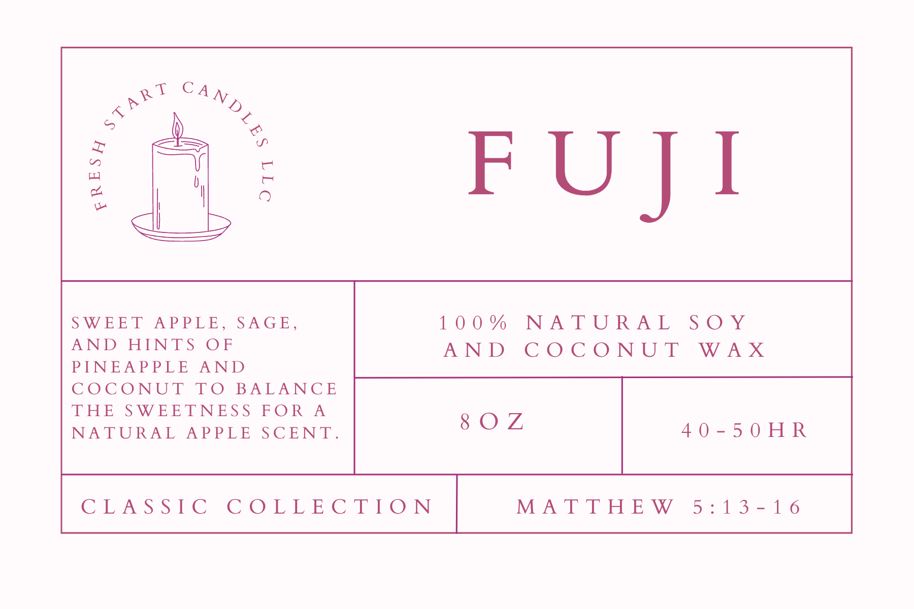 Fuji 8oz - Fresh Start Candles