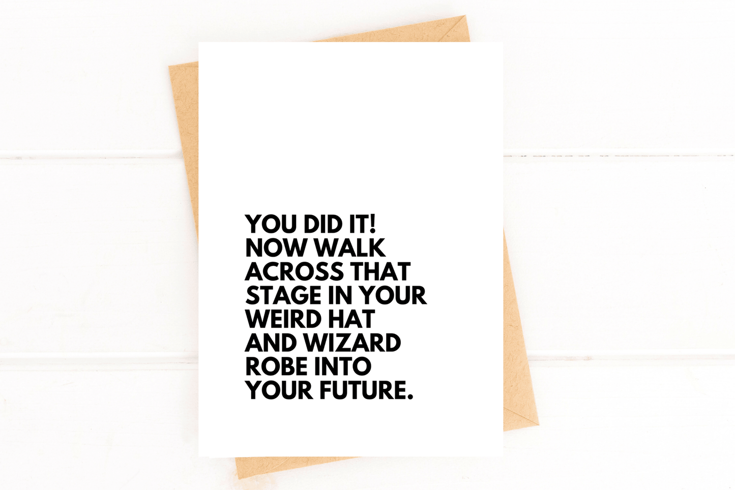 Funny Graduation Card Weird Hat and Wizard Robe - Fresh Start Candles