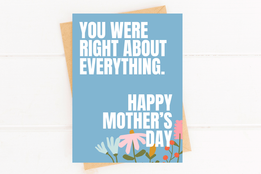 Funny Mother's Day Card You Were Right Card for Mom - Fresh Start Candles