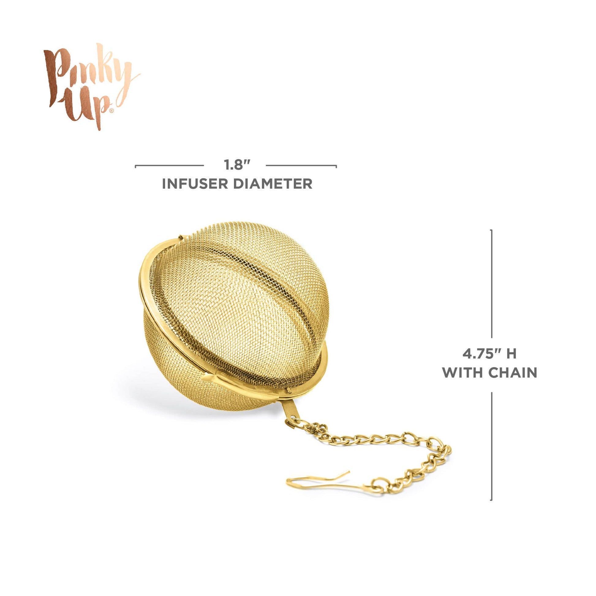 Gold Plated Stainless Steel Tea Infuser Small Mesh Ball - Fresh Start Candles