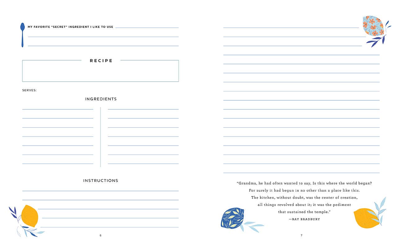 Grandmother's Recipe Journal - Fresh Start Candles