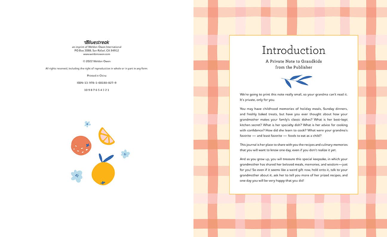 Grandmother's Recipe Journal - Fresh Start Candles