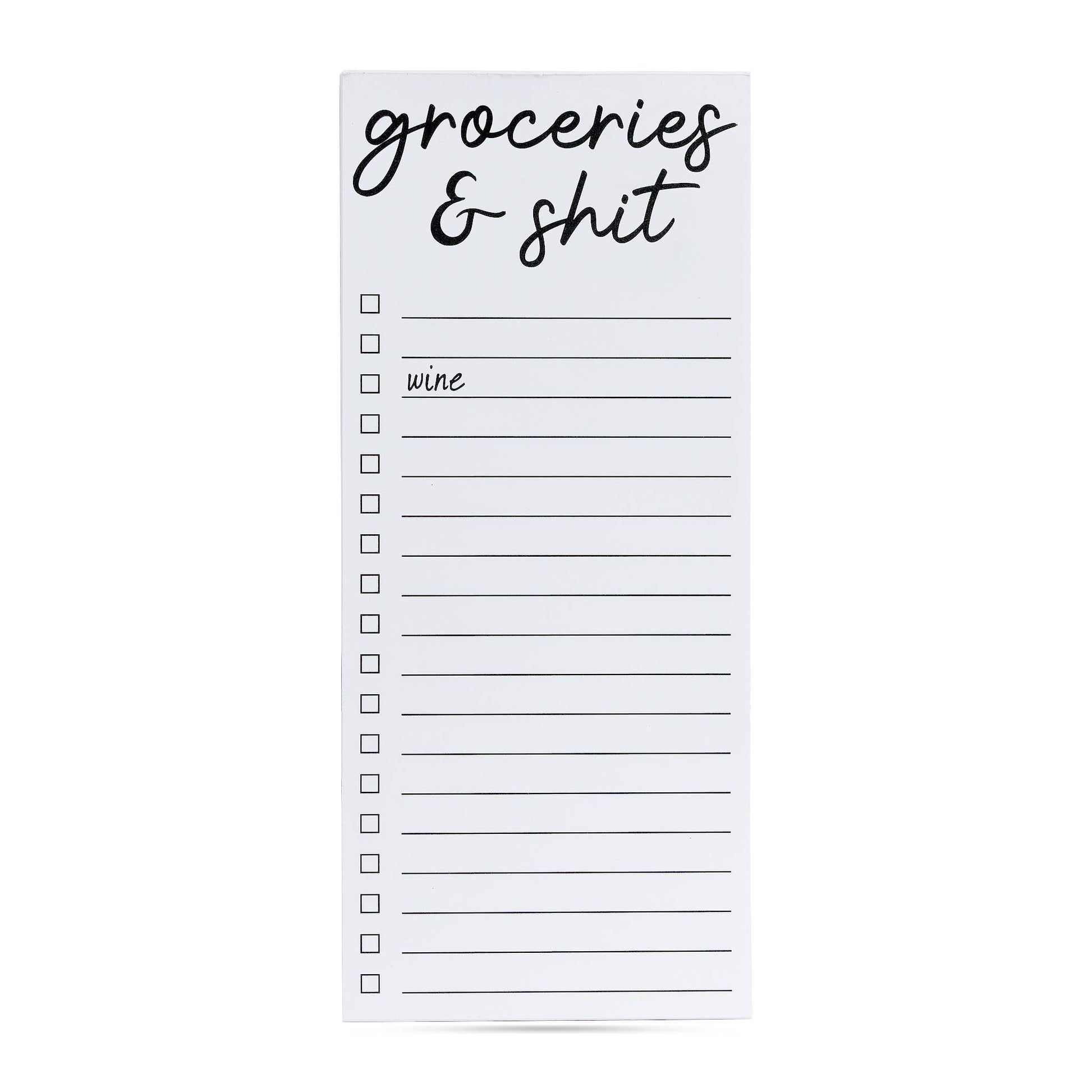 Groceries & shit (wine) snarky printed list pad 50 sheets - Fresh Start Candles