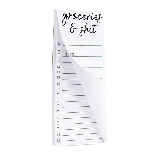 Groceries & shit (wine) snarky printed list pad 50 sheets - Fresh Start Candles