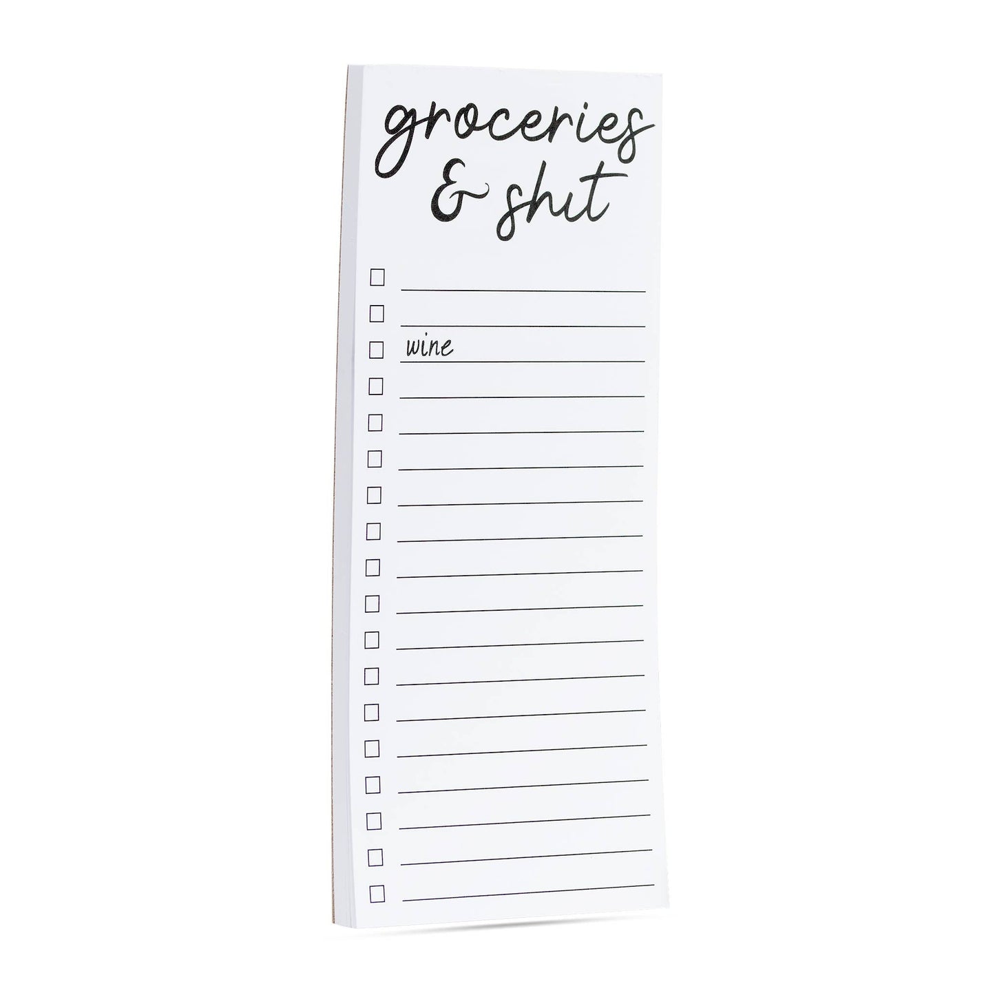 Groceries & shit (wine) snarky printed list pad 50 sheets - Fresh Start Candles