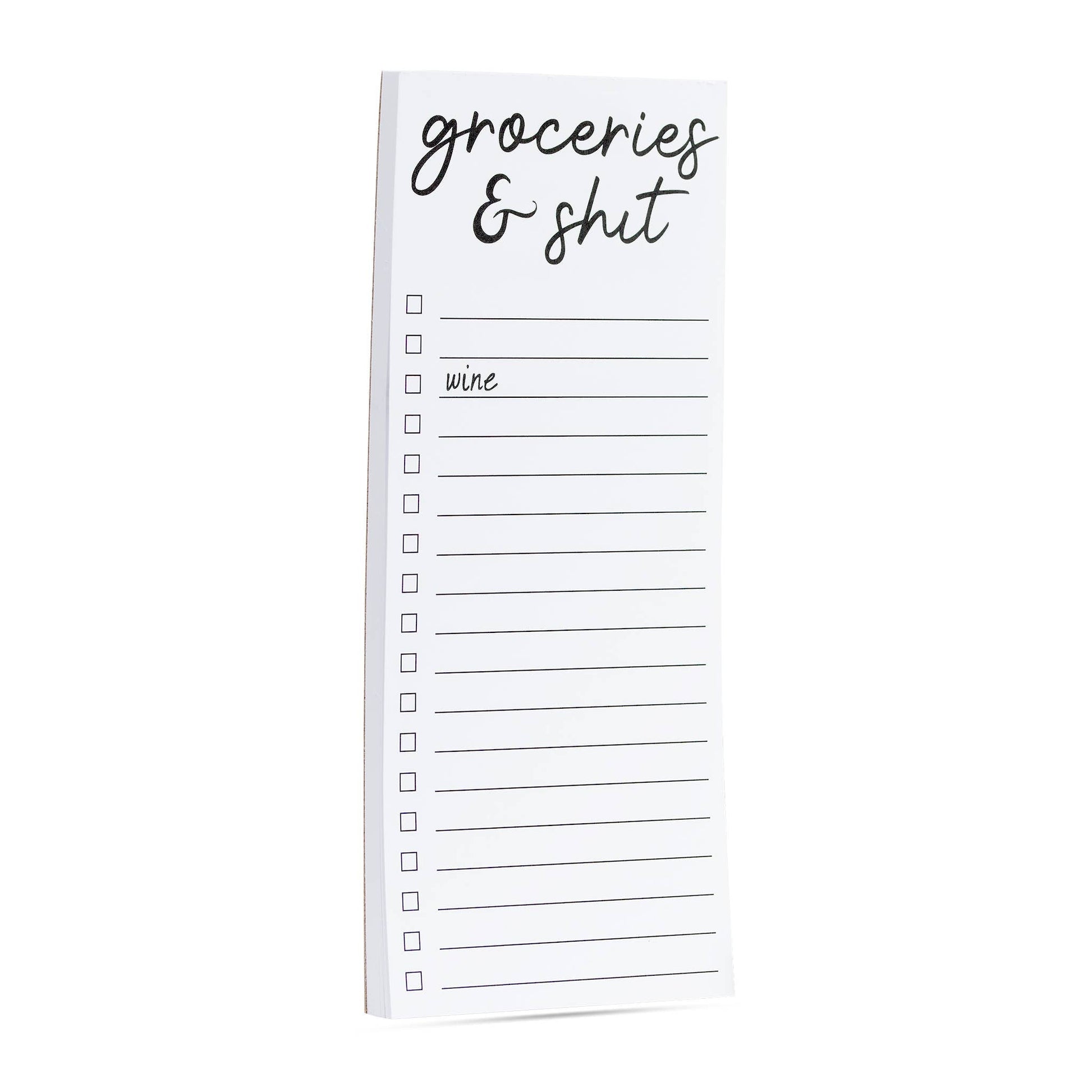 Groceries & shit (wine) snarky printed list pad 50 sheets - Fresh Start Candles