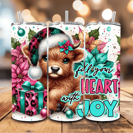 Heart With Joy Christmas Tumbler - Fresh Start Candles