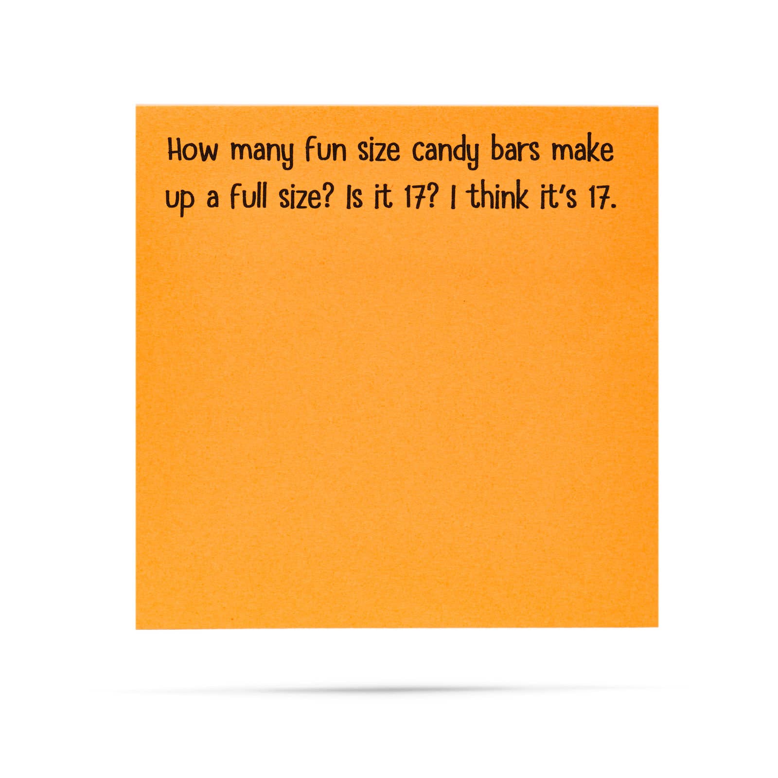 How many fun size candy bars in a full size | sticky notes - Fresh Start Candles