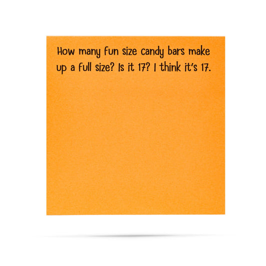 How many fun size candy bars in a full size | sticky notes - Fresh Start Candles