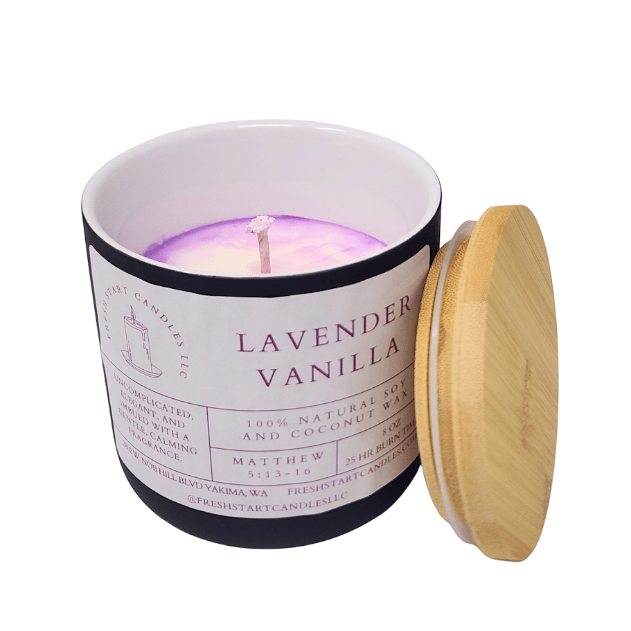 Lavender Vanilla 8oz - Fresh Start Candles