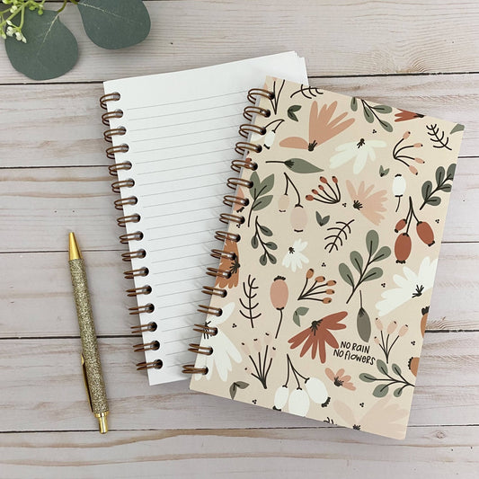 No Rain No Flowers Notebook | Soft cover journal - Fresh Start Candles