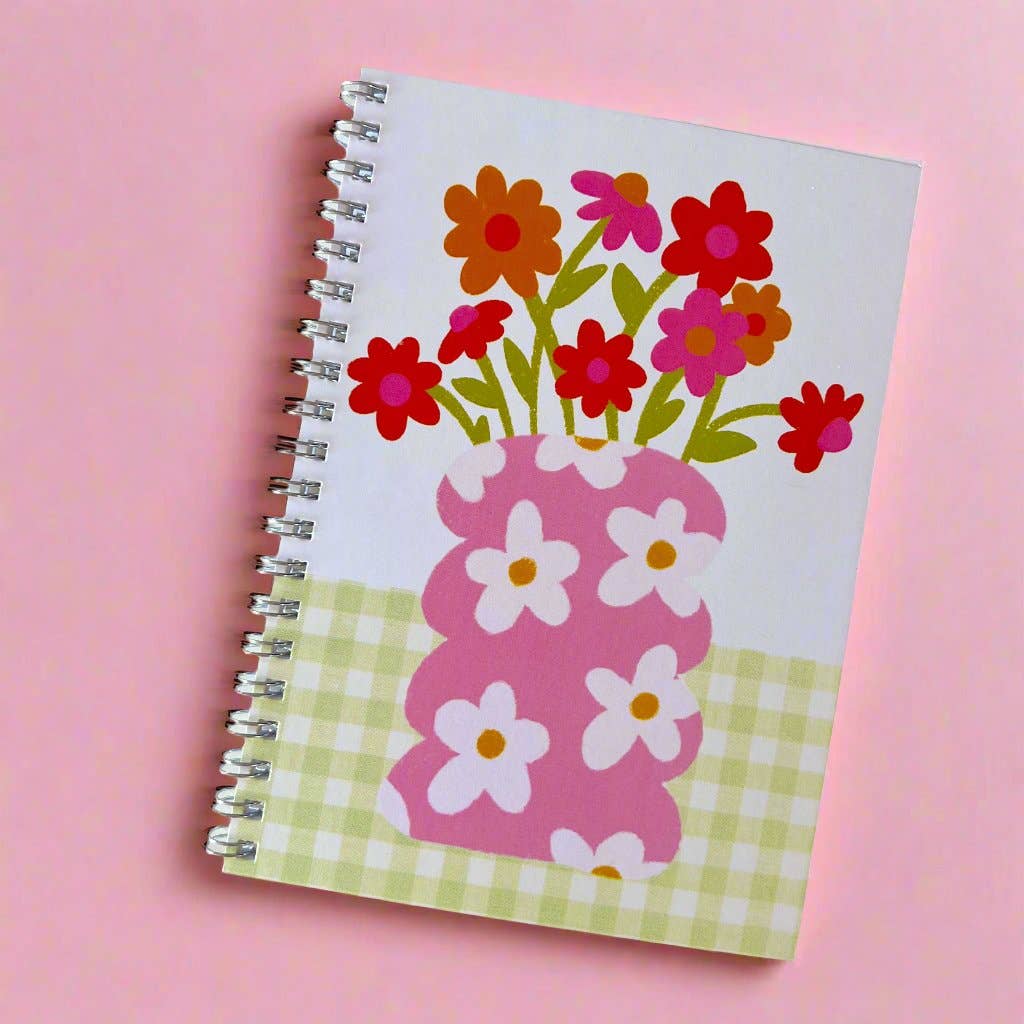 Notebook Funky Floral Vase 5 x 7in - Fresh Start Candles